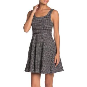 Max+Ash Plaid Tweed Skater Dress - S - NWT
